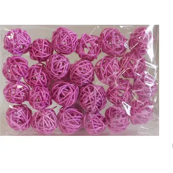 Svatební dekorace Dekorační ratanové kuličky - růžové - 3cm