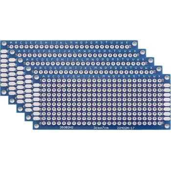 Páječka 5 ks prototypová deska plošných spojů 3 x 7 cm Oboustranné univerzální PCB desky pro pájení DIY elektronické projekty a testování obvodů