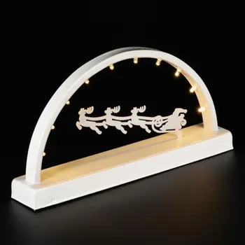 Vánoční dekorace Kovový světelný oblouk, teplé bílé, 10 LED, časovač