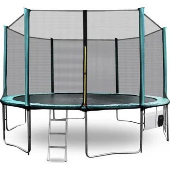 Trampolína Aga SPORT PRO Trampolína Robustní 430 cm, Tmavě zelená, Vnější síť, Nosnost 150 kg, 96 pružin STK8216