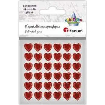 Set školních potřeb Kryształki samoprzylepne Serca czerwone 36szt