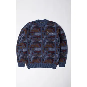 Pánský svetr Svetr z vlněné směsi by Parra Repeat ftp booster knitted pánský, modrá barva, 54335, XXL, 55X