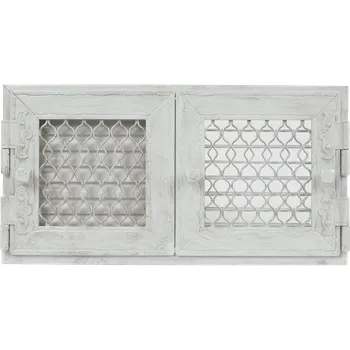 Krbová kamna Mřížka retro 22x22 dvojitá bílá antika otevíratelná RETRO2/22/B/A
