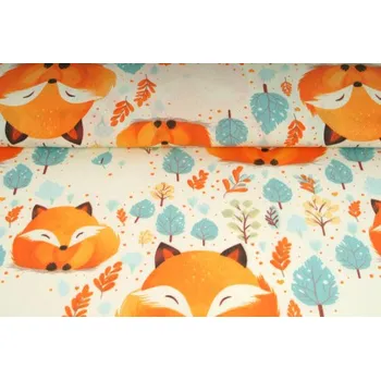 Plátno bavlněné, vzor velká liška, metráž, látka