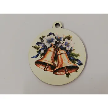 Vánoční dekorace Vánoční výřez baňka - zvonečky č.9