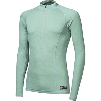 SENSOR MERINO DF pánské triko dl.rukáv zip basil green M