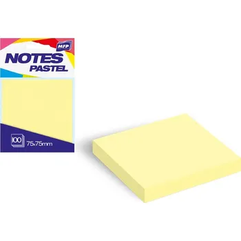 Bloček samolepící 75x75mm 100 listů žlutý pastelový 7500894