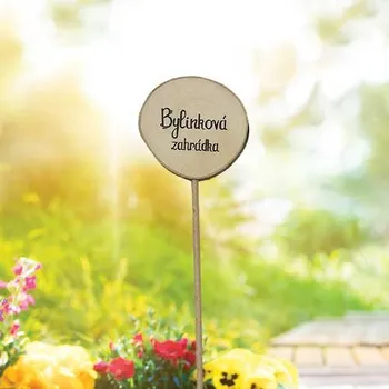 Dřevěné zapichovátko k bylinkám 30 cm - zahrada