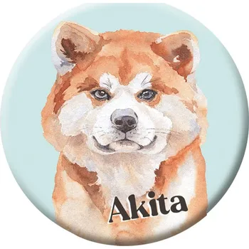 Button (placka) se špendlíkem 44 mm - Akita
