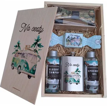 Dárkový potravinový koš Dřevěná dárková bedna pro cestovatele a turisty