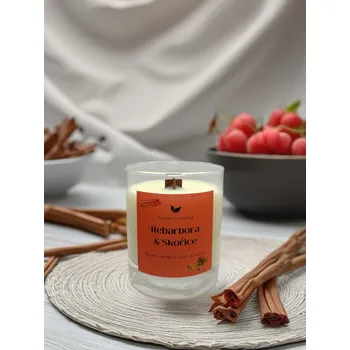 Svíčka NATURES CANDLES Rebarbora a skořice sójová svíčka 180 gr