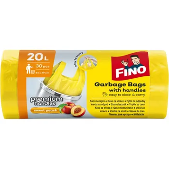 Fino Premium Aromatic Odpadové pytle s uchy žluté 7µm, 20 litrů 44 x 49 cm, 30 kusů