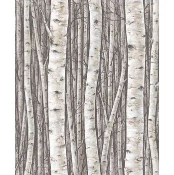 Tapeta Vliesová tapeta na zeď, šedo-hnědá, stromy, březový háj, 35394, Timber, Marburg