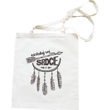 Nákupní taška Plátěná látková taška 42 x 38 cm - Následuj své srdce