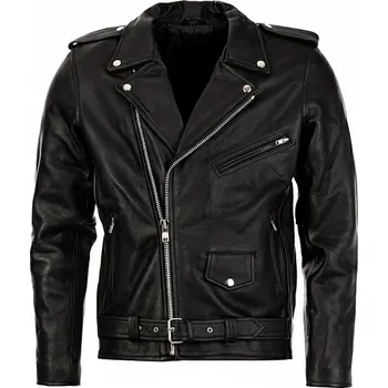 Pánská bunda Pánská Kožená Bunda Křivák M-Pro Luxora Brixton Černá Velikost: 6XL