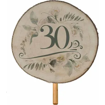 Dřevěný zápich ke květině a dekorace ke kulatinám - 30