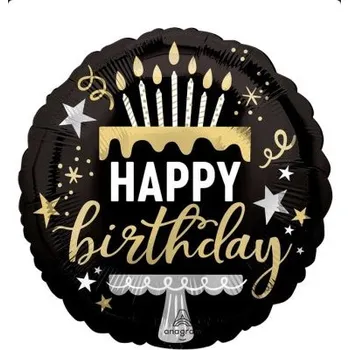 Balónek Kruh - Černý HB 43cm - fóliový balónek