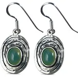 Drakkaria AQUARIUS, stříbrné náušnice s modrým chalcedonem, Ag 925