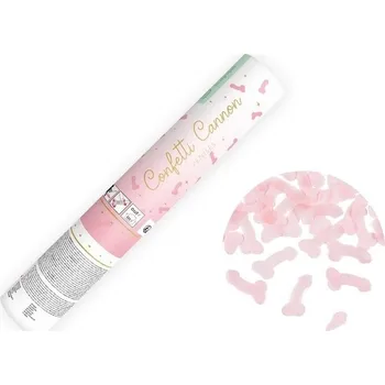 PartyDeco Vystřelovací konfety Penis světle růžový 20 cm