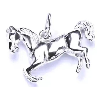 Přívěsek Zlatý přívěsek kůň , bílé zlato , 3D koník - P 66 (Zlatá figurka koně)