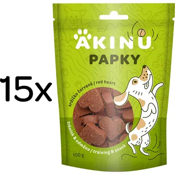 Pamlsek pro psa Akinu PAPKY Srdíčko červené pamlsek pro psy 15 x 100 g