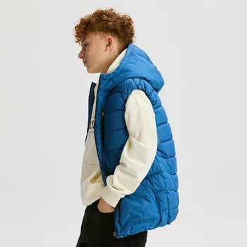 Reserved - Prošívaná vesta s kapucí - modrá - PL150-55X - PL150-55X-170