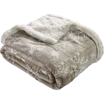 deka NOVINKA 2025 ! DEKA MIKROFLANEL S BERÁNKEM 150x200cm - VLOČKY BÉŽOVÉ