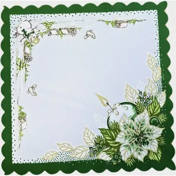 prostírání Vánoční prostírání 35x35 cm - SVÍČKA ZELENÁ