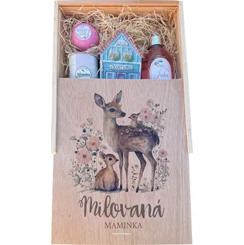 Dárkový potravinový koš Dřevěná dárková bedna pro milovanou maminku XXL