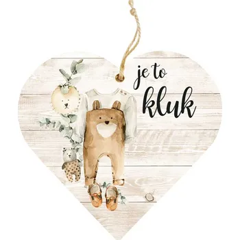 Bytová dekorace Dekorační dřevěné srdce 12 cm – Je to kluk