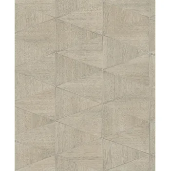 Tapeta Geometrická vliesová tapeta na zeď, hnědo-béžová, dřevo, 33359, Travertino, Marburg