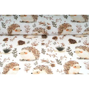 Plátno bavlněné, vzor ježek, metráž, látka