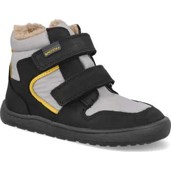 Dívčí zimní obuv Barefoot dětské zimní boty Protetika - Gero black černošedé Velikost: 27