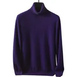 Pánský svetr z kašmíru s dlouhým rukávem a rolákem Plyšový jednobarevný svetr Elegantní zimní oblečení Hřejivý svetr Různé barvy fialová XXS