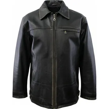 Pánská casual bunda Pánská Kožená Bunda Jasper Rub Off Brixton Černá Velikost: M