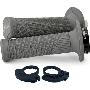 gripy LOCK-ON D100 (offroad) délka 125/130 mm (2 vačky), DOMINO (šedé)