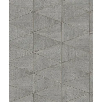 Tapeta Geometrická vliesová tapeta na zeď, šedá, šedo-béžová, dřevo, 33355, Travertino, Marburg