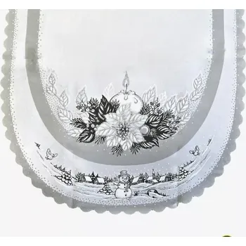 ubrus Vánoční ubrus 50/110cm - SVÍČKA SVĚTLE ŠEDÁ