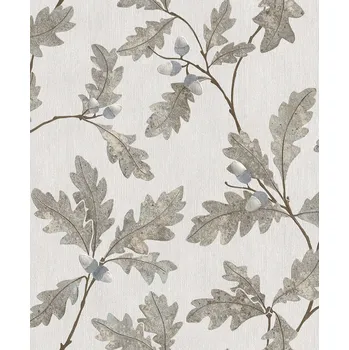Tapeta Vliesová tapeta na zeď, šedá, větvičky, listy, 35391, Timber, Marburg