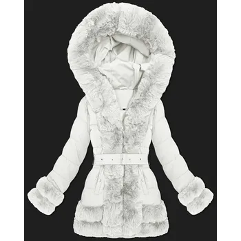 Dámská bunda Světle béžová elegantní bunda pro přechodné období s kožešinou S'West (B8526-26) odstíny béžové XXL (44)