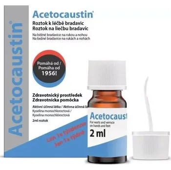 Lék na kožní problémy, vlasy a nehty Acetocaustin roztok k léčbě bradavic 2ml
