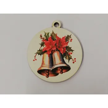 Vánoční dekorace Vánoční výřez baňka - zvonečky č.5