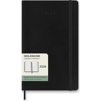 Diář MOLESKINE 2026 L horizontální týdenní, měkké desky, černý