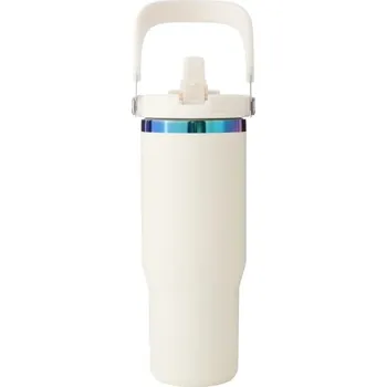 Termohrnek xTool - Nerezový termohrnek s držadlem 0,9l - krémově bílý s duhovým efektem