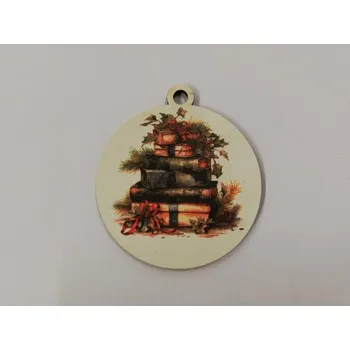 Vánoční dekorace Vánoční výřez baňka - knihy č.6