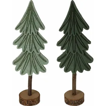 Vánoční dekorace Dekorativní stromeček na kmeni - zelený - světle zelený