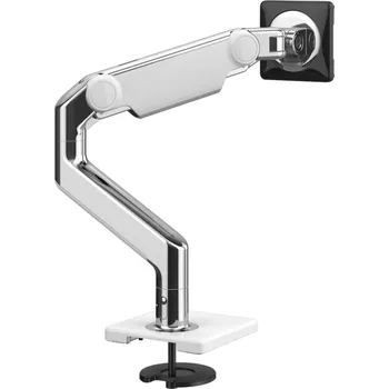 Držák monitoru Humanscale M8.1 stojan na těžký monitor upevnění na šroub bílá-leštěný hliník