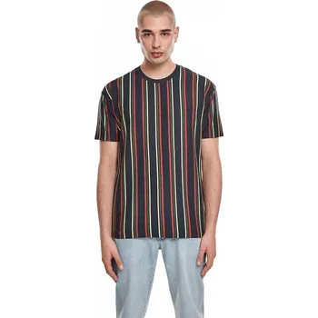 Pánské tričko Retro proužkované pánské triko oversize Urban Classics Barva: midnightnavy/burnedred, Velikost: M