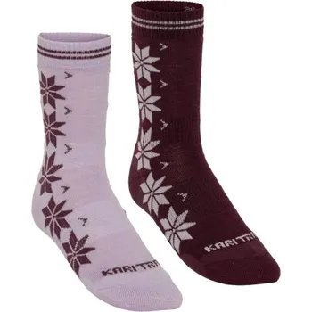 Dámské ponožky Dámské ponožky Kari&nbsp;Traa VINST WOOL 2 PÁRY - fialová 36/38