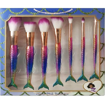 Make-up Sada štětců na obličej s duhovým designem štětců na make-up s rybím ocasem VERA-15